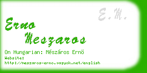 erno meszaros business card