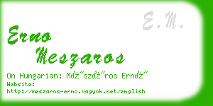 erno meszaros business card